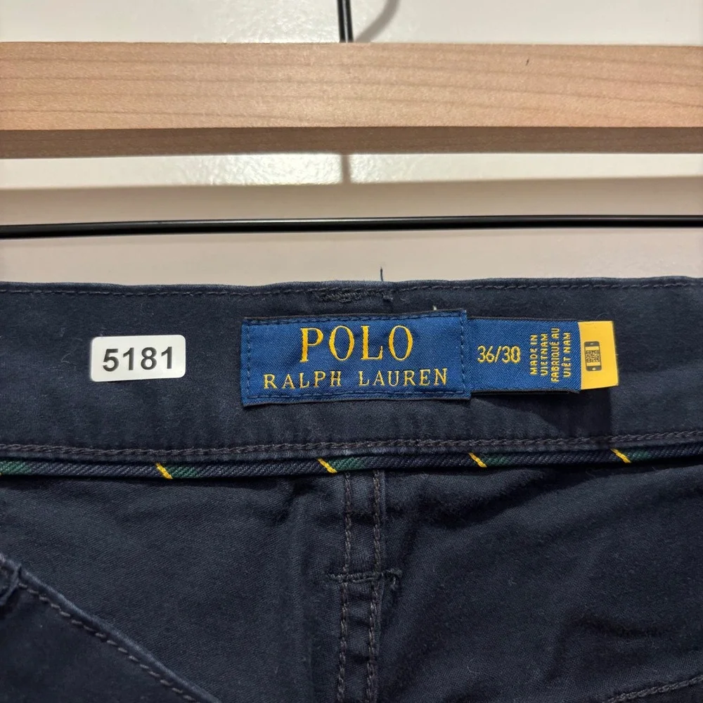 Polo Ralph Lauren Mens 36x30 Navy Blue Straight Leg 5-Pocket Pants 5181
